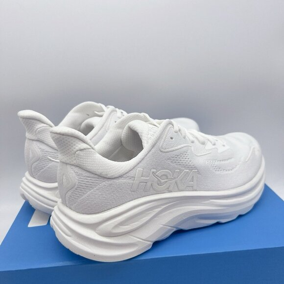 Hoka One One Clifton 10 Running Shoe Sneaker White Womens US 9.5 D Wide - Picture 7 of 13